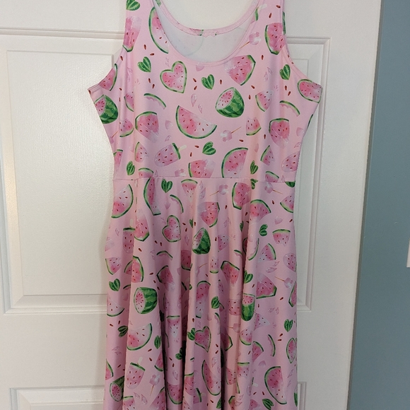 Blackmilk Dresses & Skirts - Black Milk watermelon hearts longline skater dress xxl